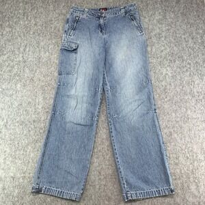 VTG Y2K NY JEANS Women's Baggy Carpenter Articulated Leg 100% Cotton  - Size 4